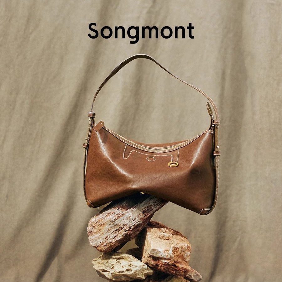 Songmont山下有松循迹系列浅行hobo包植鞣牛皮通勤腋下包饺子