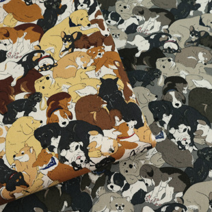 日本进口布料cosmo牛津棉diy手工包袋柔软卡通可爱服装 布狗狗乐园