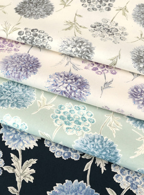 日本进口布料seven20支纯棉服装柔软家纺布艺手工diy抱枕布茴香花