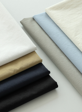 日本进口60支纯棉加捻空气洗面料日晒风格布料手工纯色连衣裙上衣