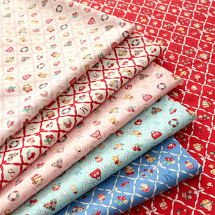 日本进口40支纯棉玛格丽特版 权限定布cosmo手工DIY布料蝴蝶结方格