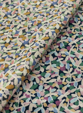 日本进口21W灯芯绒面料hokkoh纯棉手工diy舒适外套服装布幻彩繁叶