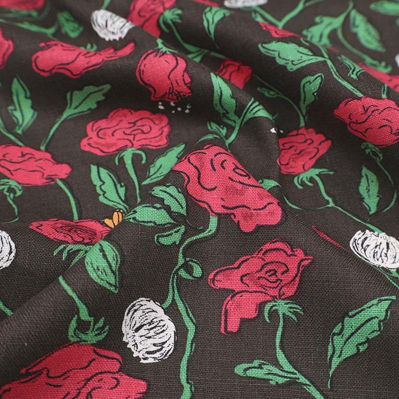 韩国进口nesshome棉麻面料花卉手工包袋床品桌布服装家居古香玫瑰,居家布艺,海绵垫/布料/面料/手工diy,淘宝优惠券,粉丝福利购,淘宝优惠卷