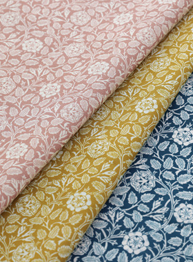 英国正品liberty面料100支lawn长纤棉手工纯棉连衣裙布料木刻茎蔓