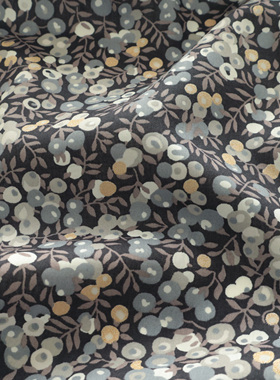 英国正品liberty面料100支lawn长纤棉柔软服装布烫银威尔特黑棕色