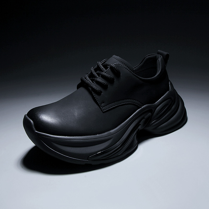 欧美风男鞋轻便厚底增高真皮运动鞋简约百搭户外休闲潮流老爹鞋男