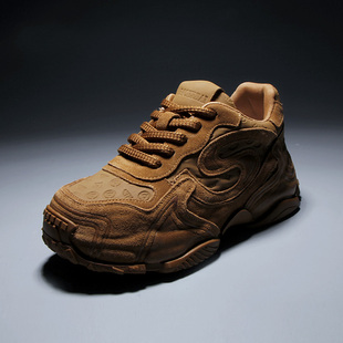 秋冬新款 休闲潮鞋 舒适百搭老爹鞋 时尚 头层牛皮厚底增高包底鞋 男鞋