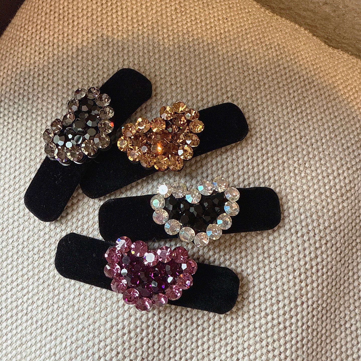 超闪施家水钻侧边夹bb夹感满钻爱心掰掰夹后脑勺碎发夹子头饰