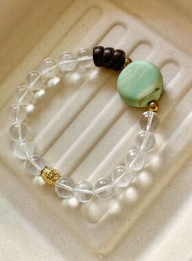 透白水晶波西米亚琉璃手串手链