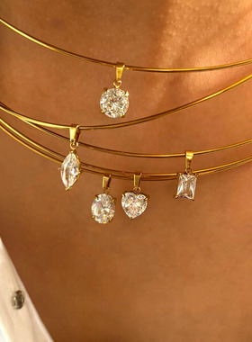 锆石女项圈个性锁骨项饰品
