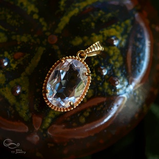 s925纯银 吊坠 镶嵌天然紫水晶 复古风格 项链坠 绿水晶 浮世梦