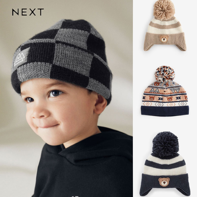 英国next秋冬款男童纯棉毛线帽
