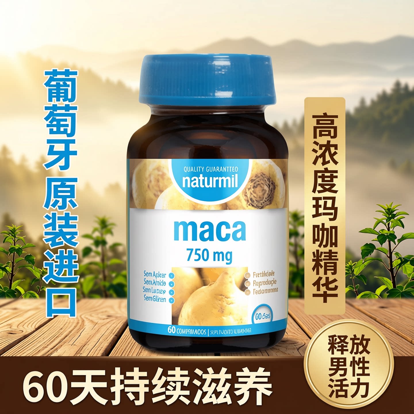 葡萄牙原装进口dietmed男性滋补高浓度玛卡片释放男性玛咖活力60