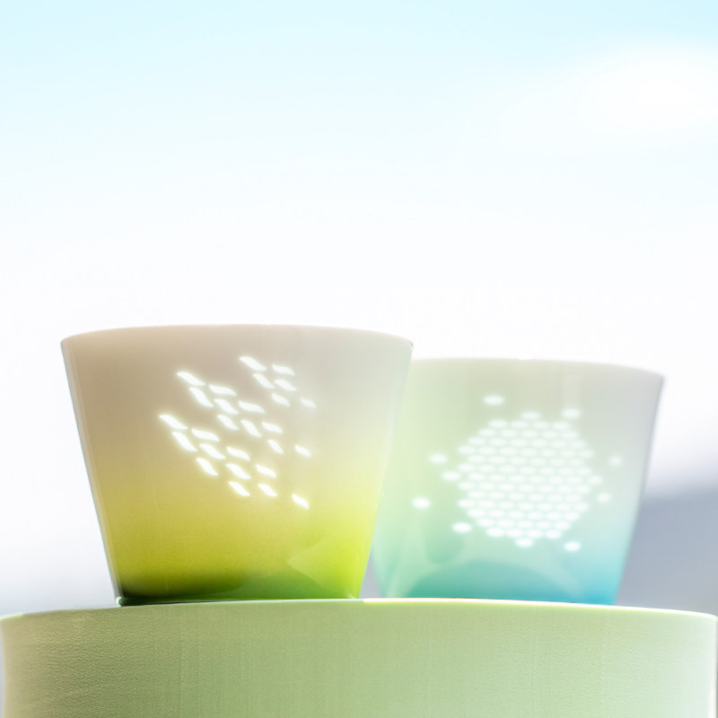 高颜值清风明月玲珑情侣对杯礼物