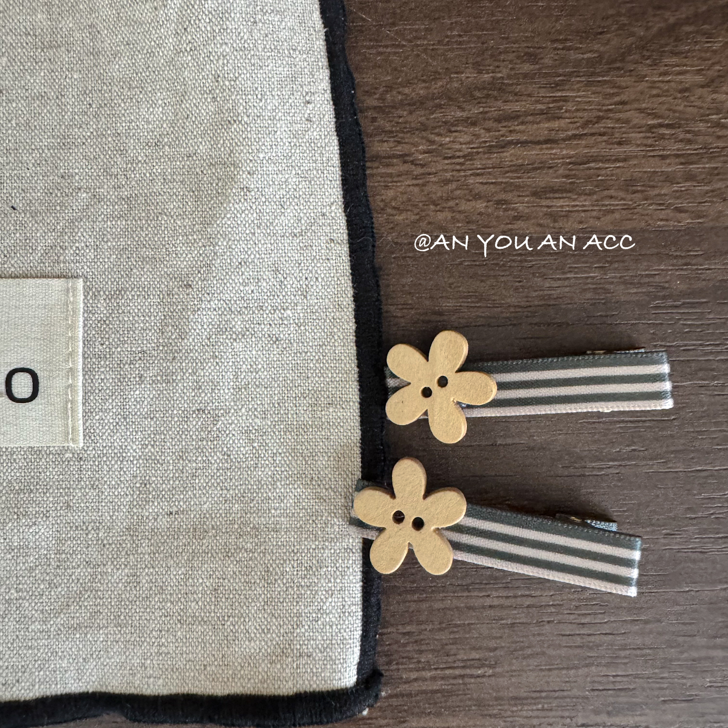 北欧风花朵纽扣发夹原创小众ins手工刘海夹边夹碎可爱女童发夹