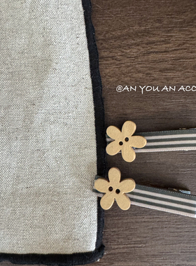 北欧风花朵纽扣发夹原创小众ins手工刘海夹边夹碎可爱女童发夹