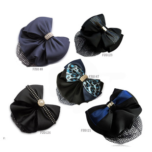 女士头花职业盘发花发网女护士上班头饰工作发卡带细网兜的发夹