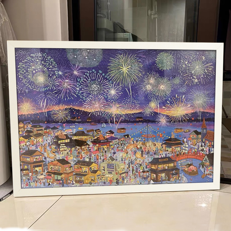 拼图框2000片拼图相框大尺寸拼图裱框70x50x75铝合金画框空框定制