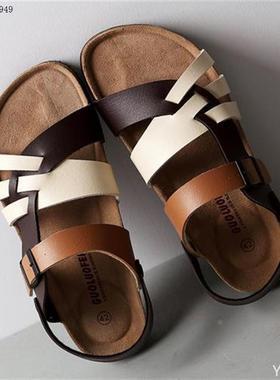 2024 New Summer Fashion Men Leather Sandals Outdoor Comforta