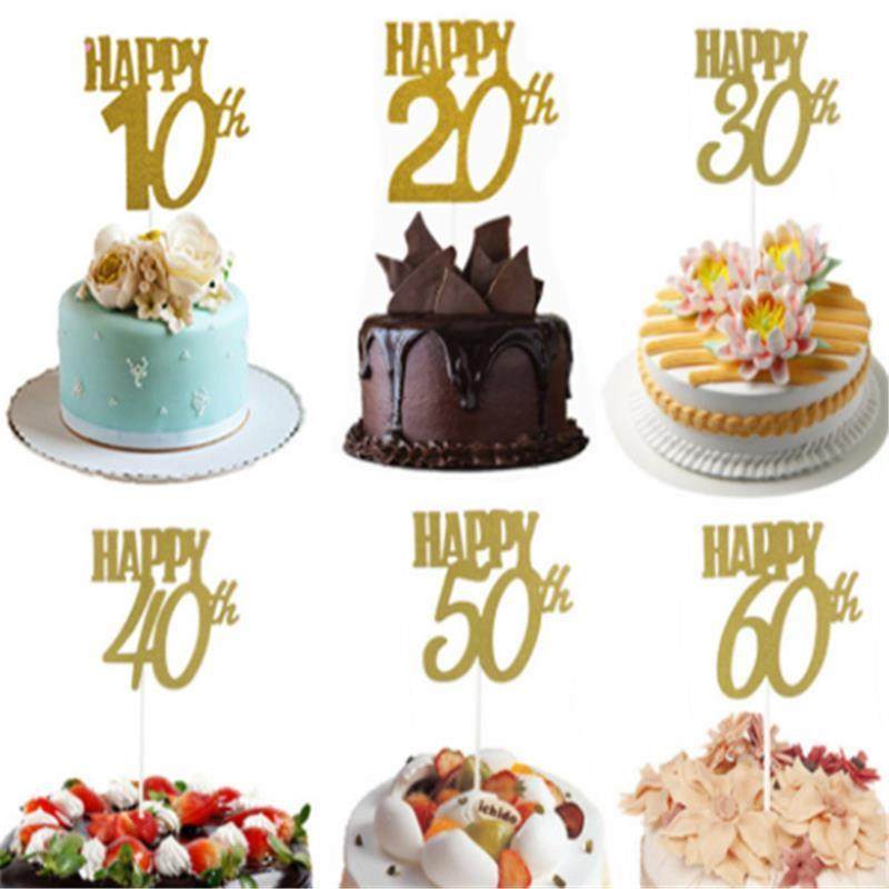 10 20 30 40 50 60th Birthday Cake Decoration Adult children
