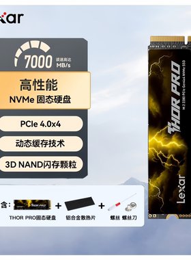 lexar雷克沙m2固态硬盘1T 2T 4T台式电脑笔记本SSDPcie4 THOR PRO