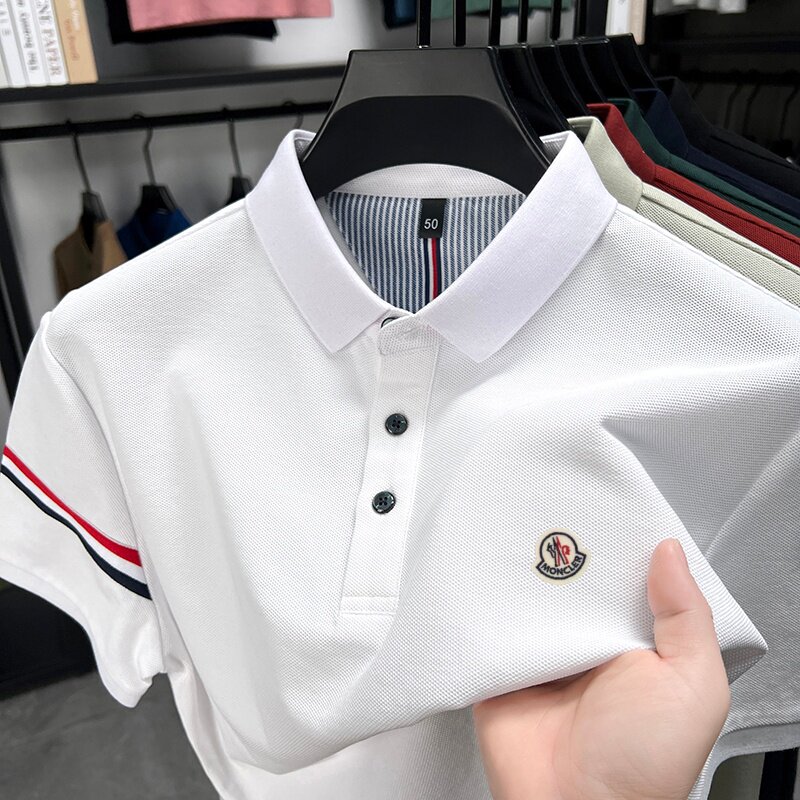 【法国高奢】蒙口徽2026新款夏季男士短袖翻领纯色T恤半袖polo衫
