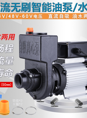 直流无刷离心泵2寸大流量自吸泵油泵24v48v60v电瓶环卫车水泵洒水