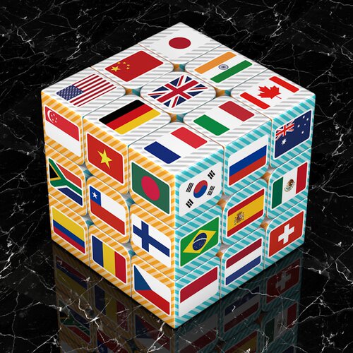 三阶魔方国旗创意益智