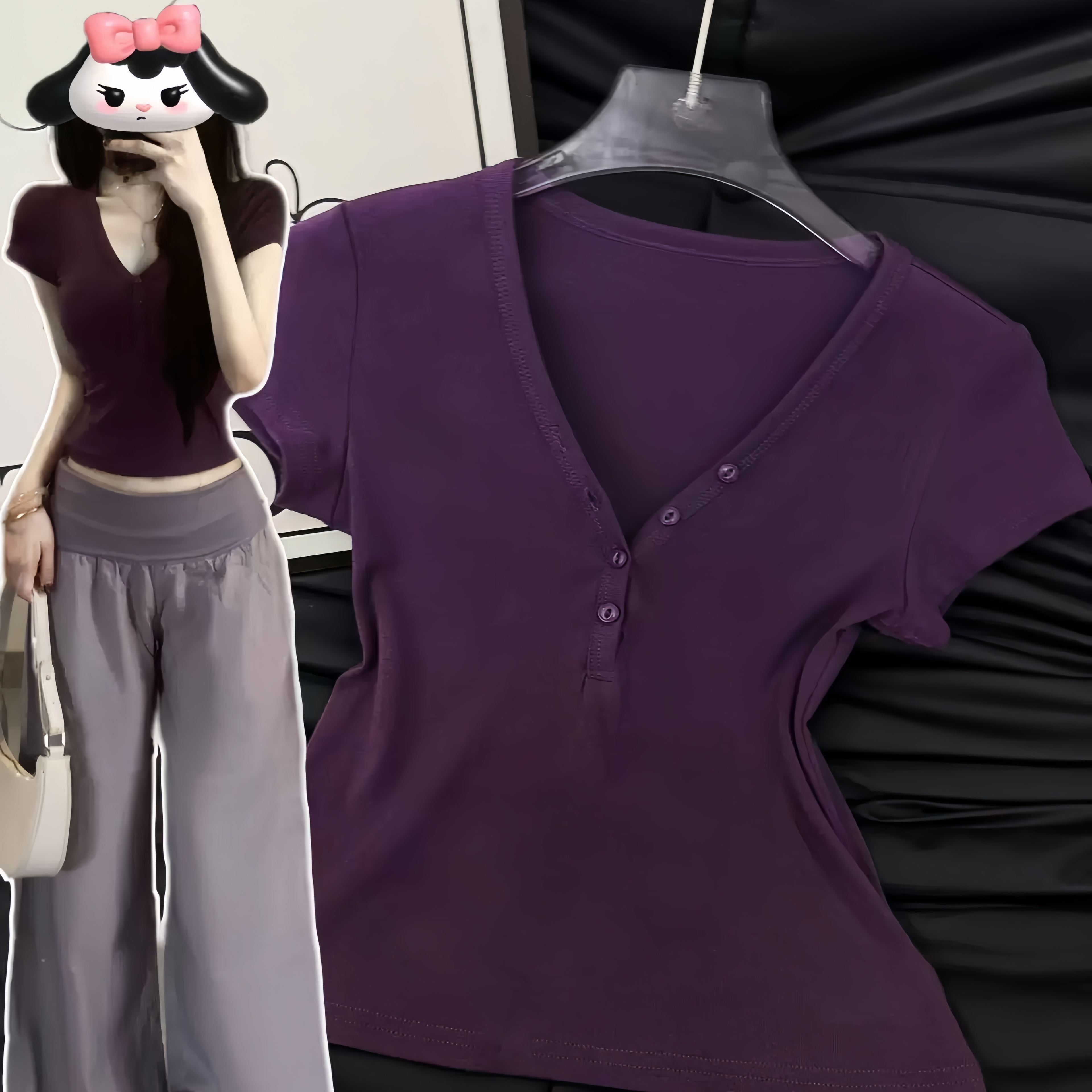 纯欲风多色T恤女2025夏季