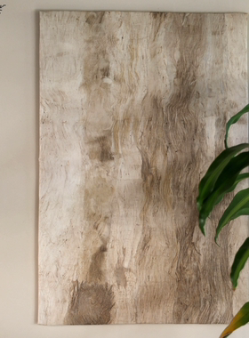 纤维构 树皮纸 傣族树皮布tapa侘寂画材自制树皮肌理挂画