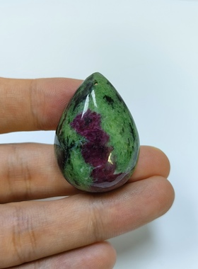 天然红绿宝水滴吊坠挂件大颗粒裸石