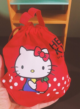 好正好正喜庆红色抽绳袋红包出日本凯D猫礼袋生日会小礼物礼盒kt