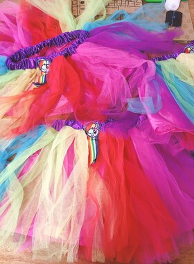 可爱1-5岁小女神扮美利器小马COSPLAY纱裙女孩半裙草裙舞演出服