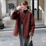 冬款！2C237-7707-P185复古红皮毛一体保暖外套控268，女装皮草，2C237