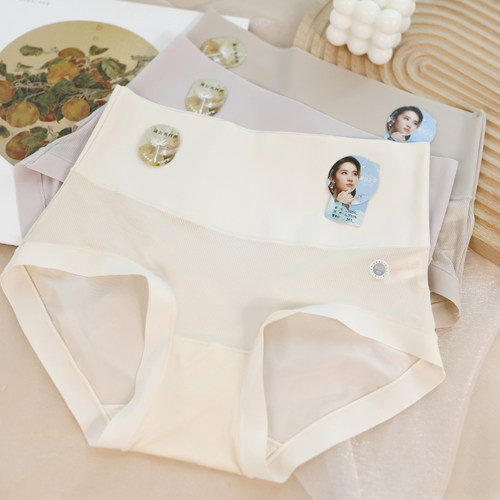 黛丝少女网眼冰丝轻束缚高腰内裤