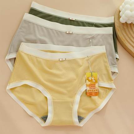 花仙子女内裤磨毛柔软透气中高腰包臀石墨烯简约纯色2A515,2A516