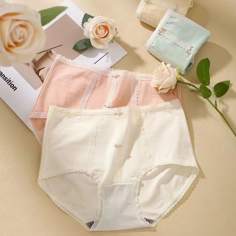 小清新彩田棉质抗菌三角少女短裤