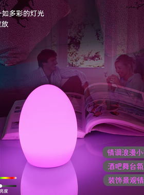 led装饰彩灯酒店餐厅卧室氛围灯床头小夜灯恐龙蛋形台灯吊灯浪漫