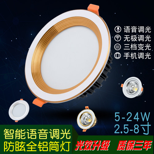 语音无极调光LED射灯铭盛高新铝