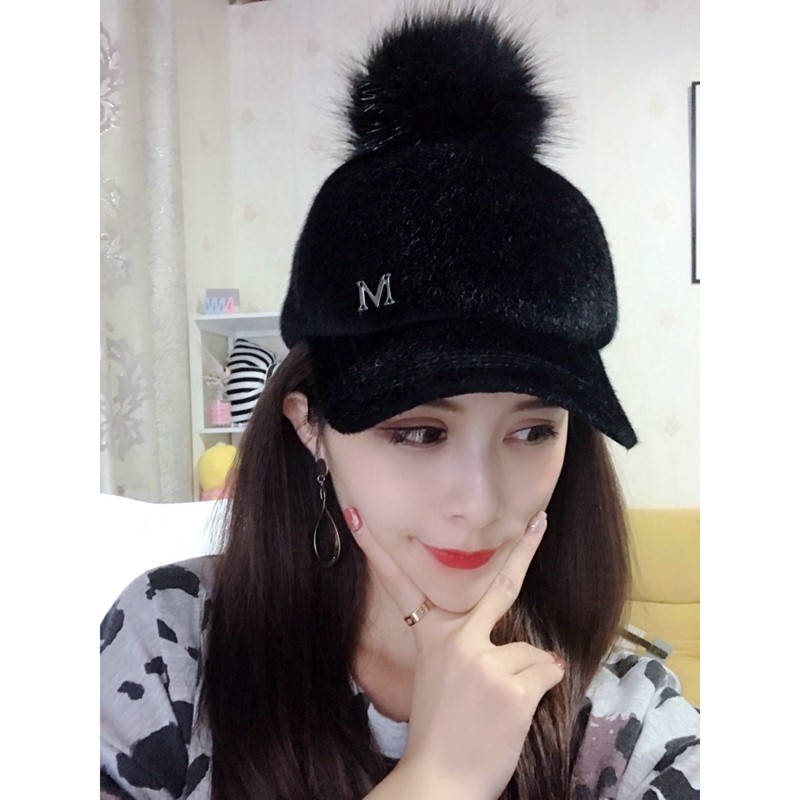 韩版秋冬保暖毛绒毛球棒球帽子女潮字母休闲黑色情侣鸭舌遮阳帽男,服饰配件/皮带/帽子/围巾,帽子,淘宝优惠券,粉丝福利购,淘宝优惠卷