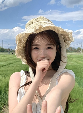 沙滩遮阳帽网红防晒度假风夏季