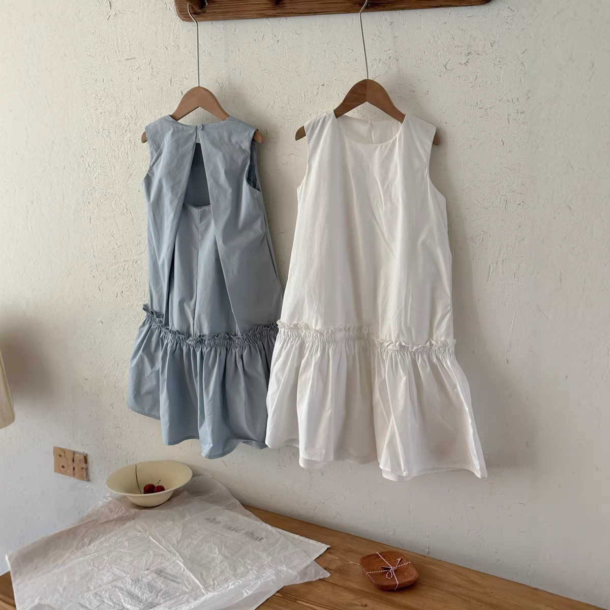 女童夏季法式无袖中长款连衣裙儿童慵懒风气质背心裙春夏新款童裙