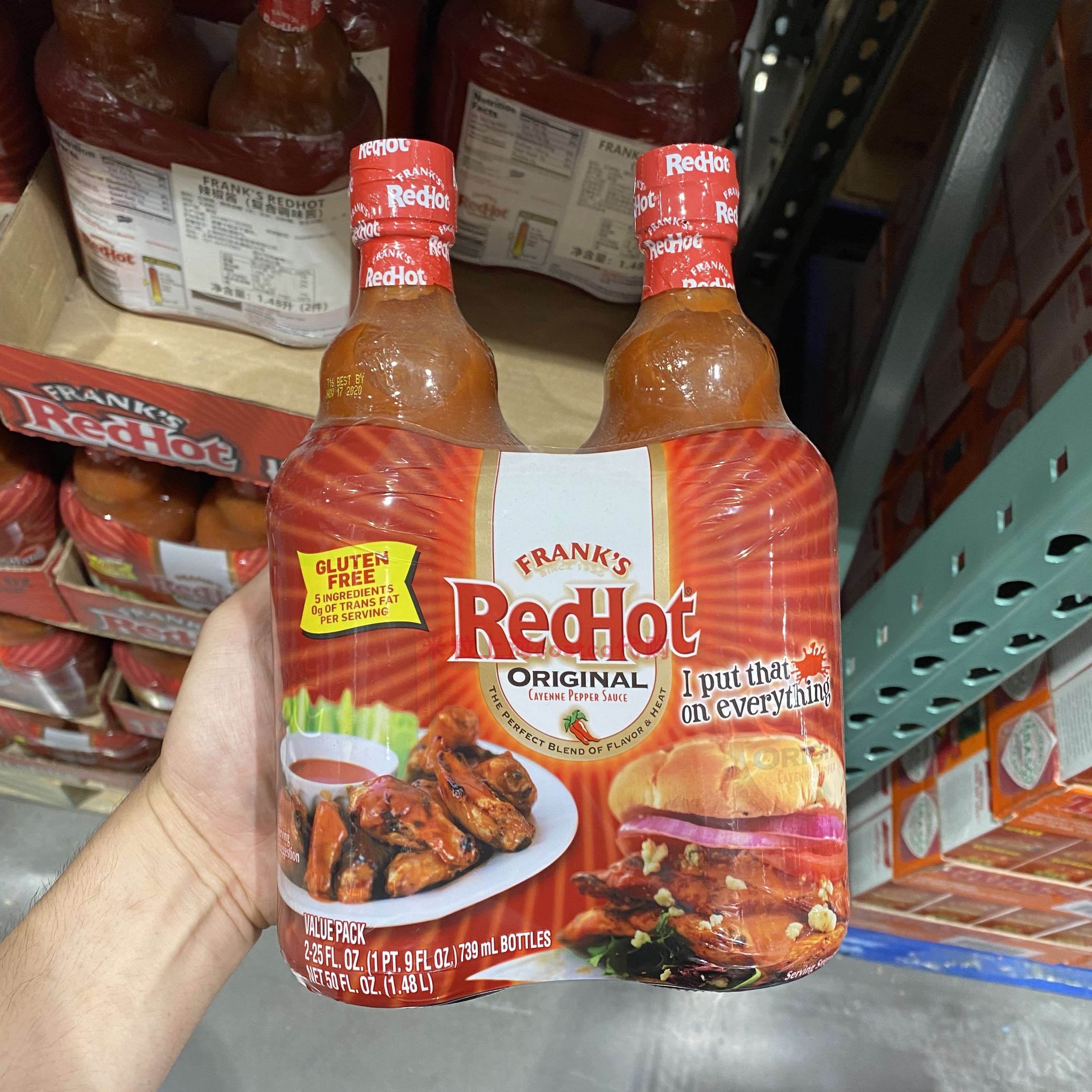 现货上海costco开市客代购美国进口franks水牛城鸡翅辣椒酱739ml