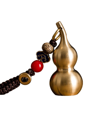 黄铜铜葫芦钥匙扣五帝钱挂件