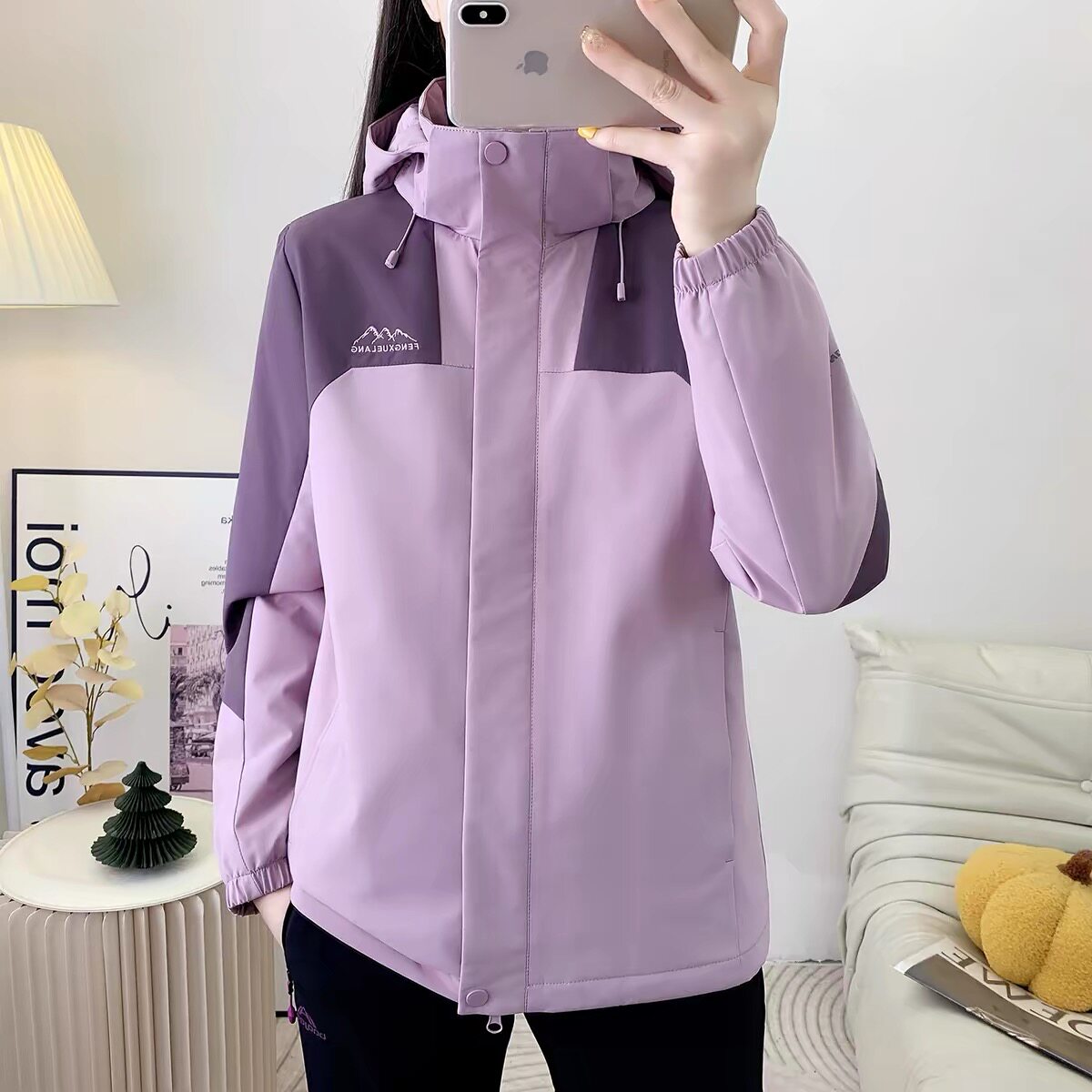 风雪狼夹棉冲锋衣女士秋冬季保暖显瘦防水防风棉服登山服棉衣外套