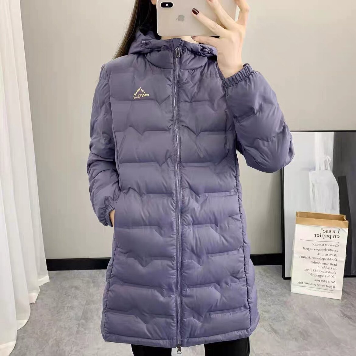 中长款羽绒服女80白鸭绒冬季防钻绒连帽加厚保暖长羽绒衣外套户外