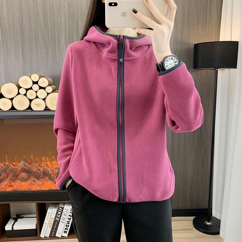 秋冬保暖休闲外套慕斯绒抓绒衣女