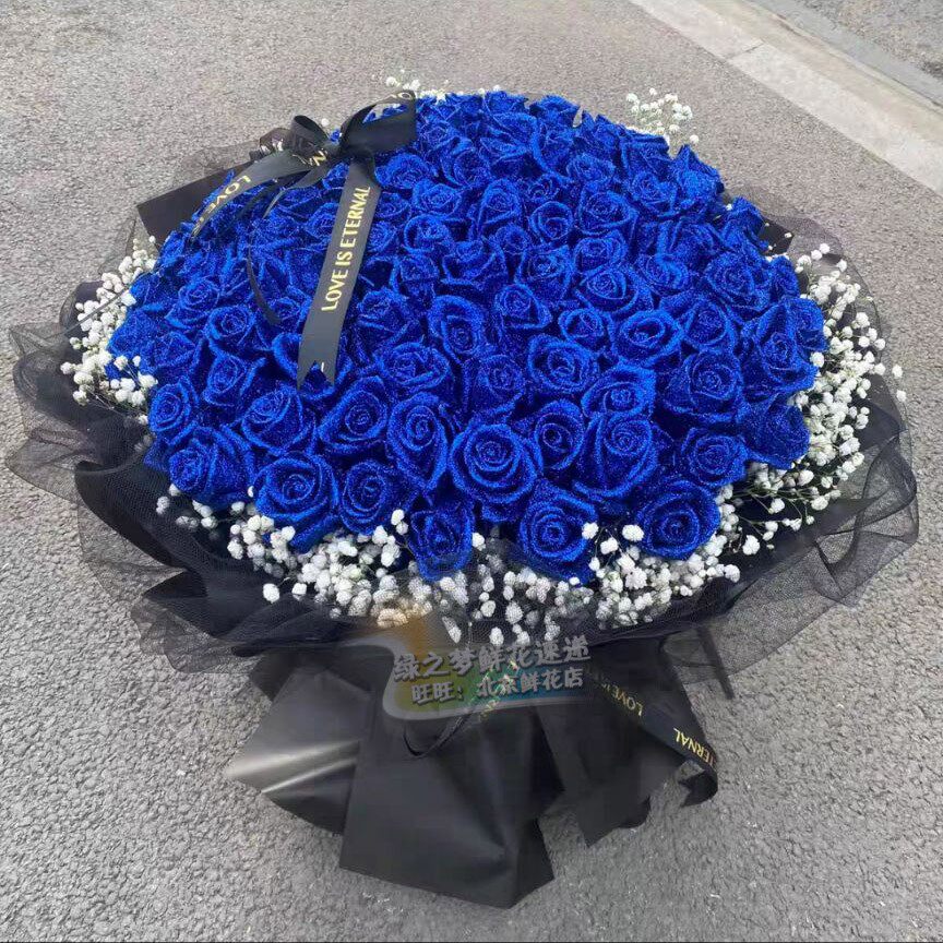 求婚99朵蓝色妖姬生日鲜花速递北京送花爱人女友送闺蜜鲜花店送花