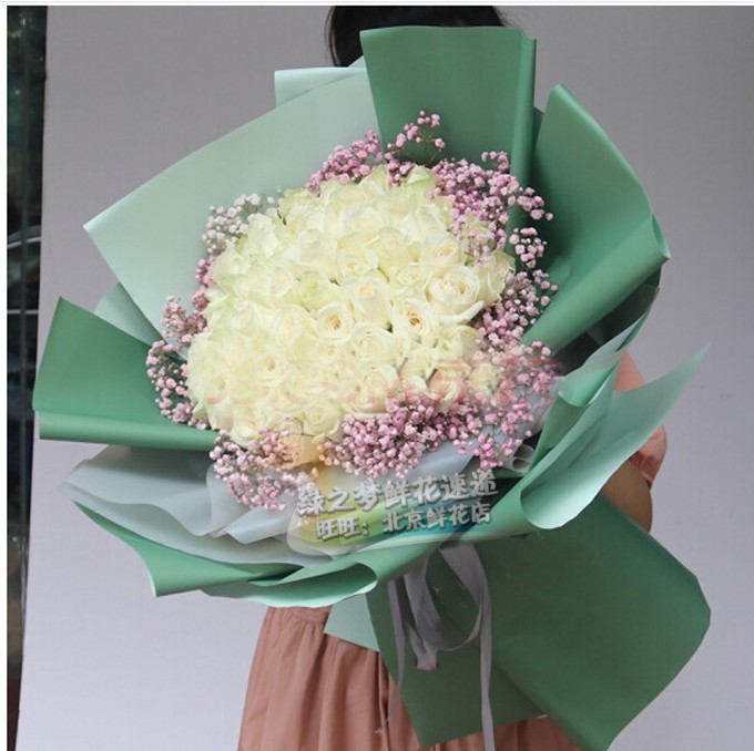 白玫瑰花店北京鲜花店送花生日花表白送女友闺蜜天津花店送花上门