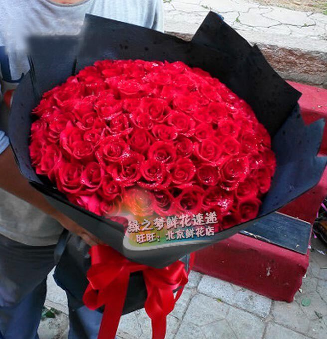 同城花店送花 订花 99朵红玫瑰生日鲜花 北京鲜花店 鲜花速递天津